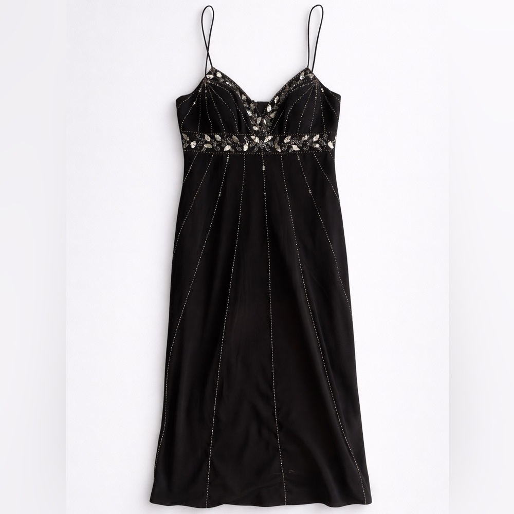 Dusk by Sheila Yen Vintage Black Sequin Beaded Cocktail Formal Dress wedding
